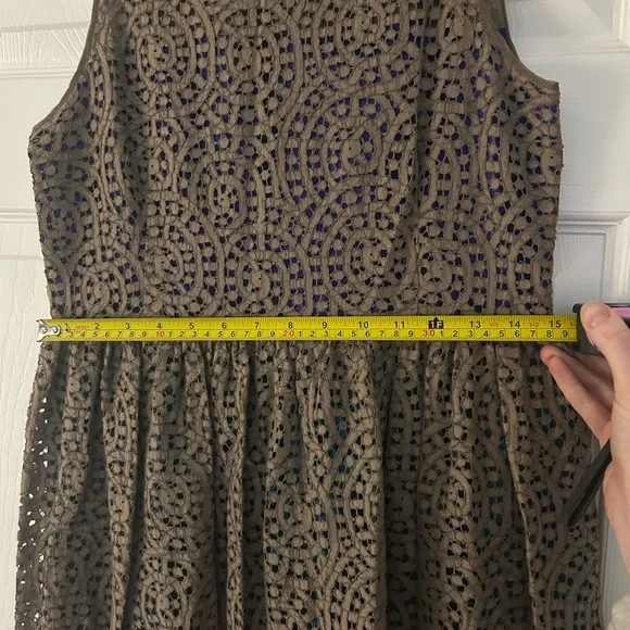 NEW Peter Cohen Elegant Eyelet Lace Sleeveless Dress - Olive Green 100% cotton - Picture 12 of 14